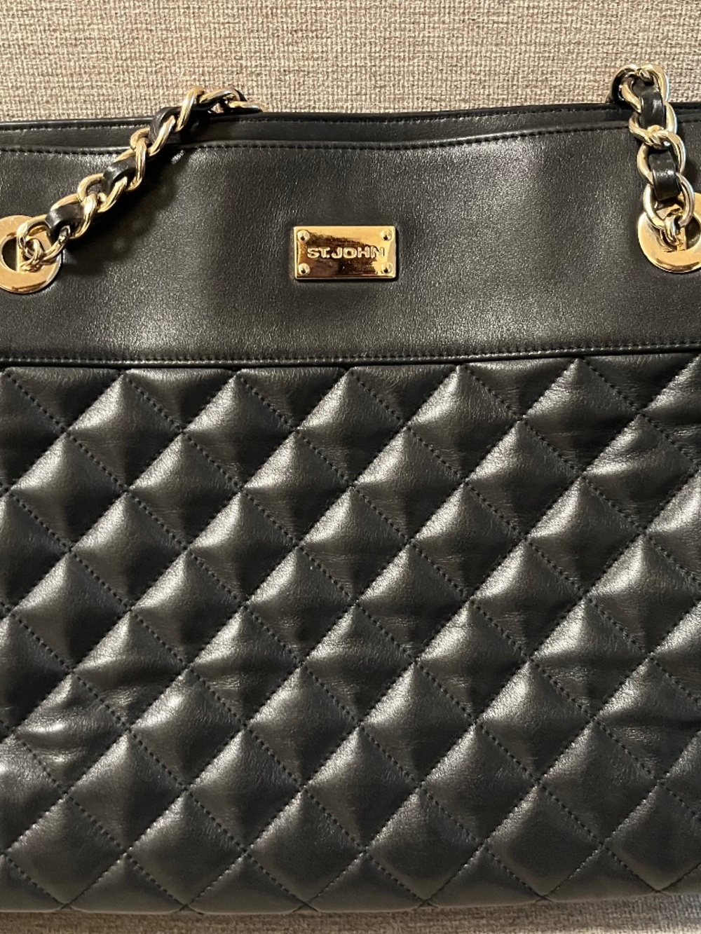 St. John Quilted Leather Tote
